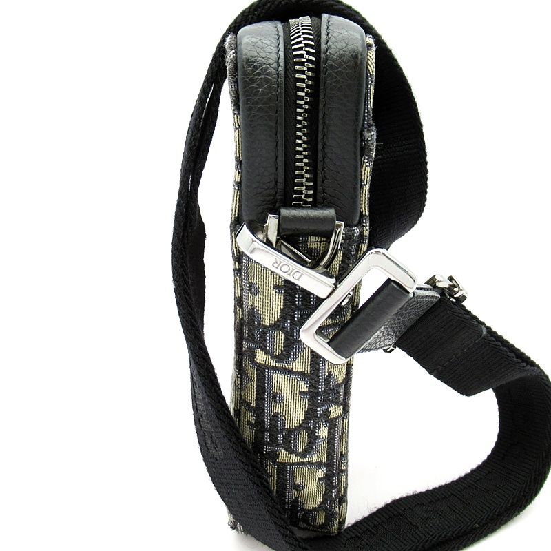Dior Oblique Messenger Pouch Jacquard Handbag Navy Gray Beauty — view 3