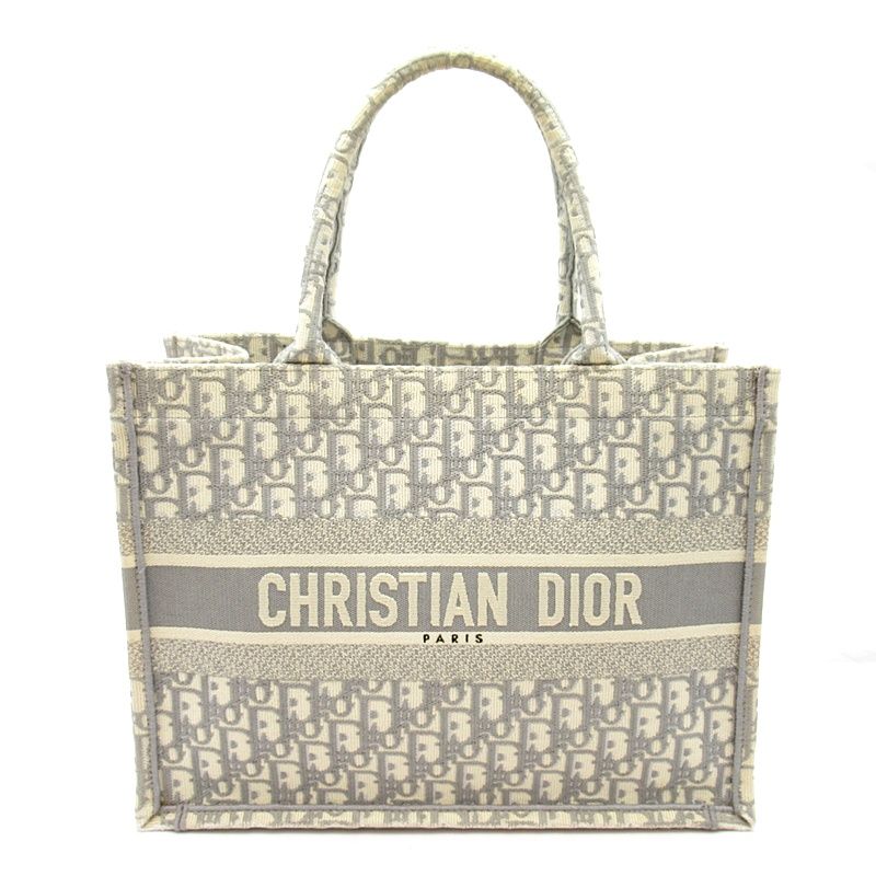 Dior Oblique Book Tote Canvas Gray Beauty