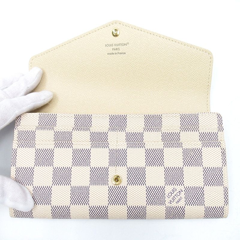 Louis Vuitton Portefeuille Sarah Damier Azur White Wallet — view 6