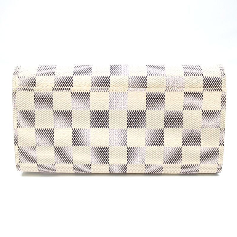 Louis Vuitton Portefeuille Sarah Damier Azur White Wallet — view 2