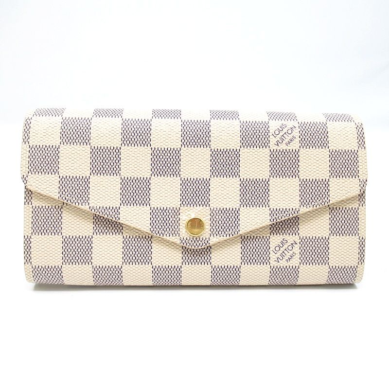 Louis Vuitton Portefeuille Sarah Damier Azur White Wallet