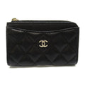 Chanel Classic Zip Card Case Caviar Leather Black