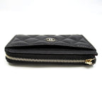 Chanel Classic Zip Card Case Caviar Leather Black — view 3