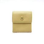 Chanel Coco Button Coin Case Calf Beige