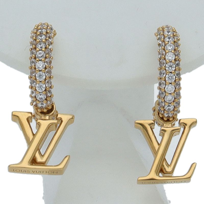 Louis Vuitton Earrings Hoop LV Iconic Brass
