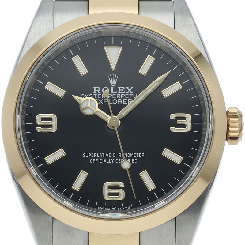 Rolex Watch 18k Yellow Gold SS Black Polished