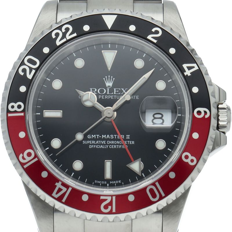Rolex GMT Master 2 SS Watch Black Polished