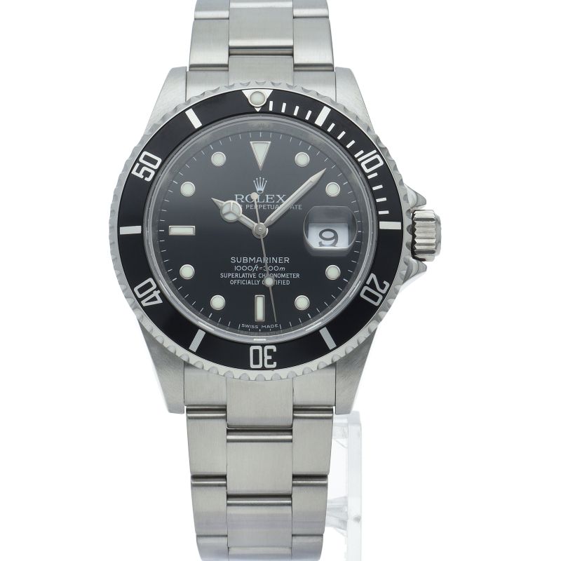Rolex Submarinade Date Roulette Box SS Watch Black Polished — view 2