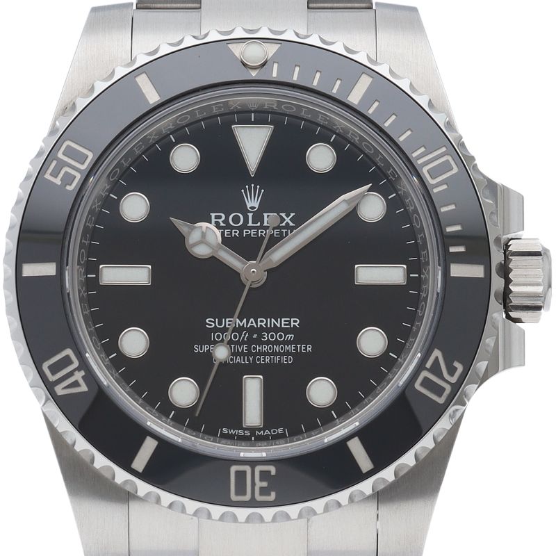 Rolex Submariner Watch Mirror Buckle Box SS Black Polished
