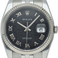 Rolex Datejust 36 Watch Computer Dial Box 18k White Gold SS