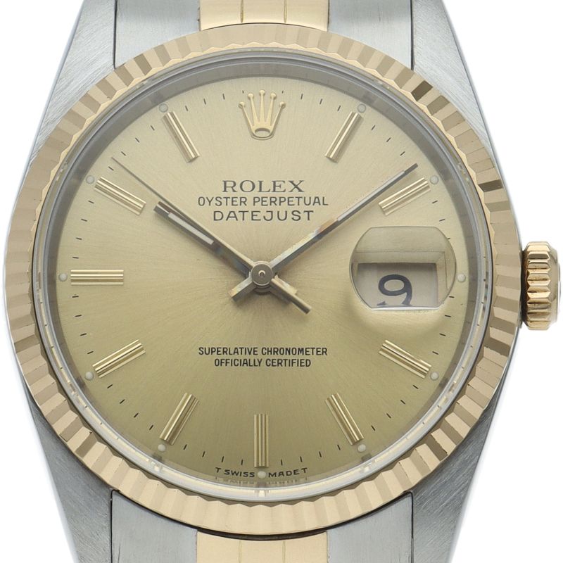 Rolex Datejust Watch Box 18k Yellow Gold SS Chien Color Polished