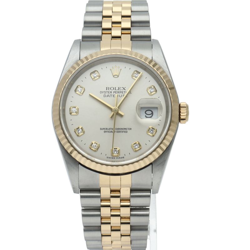 Rolex Datejust Watch Diamond 18k Yellow Gold SS Silver Polished 20 — view 2