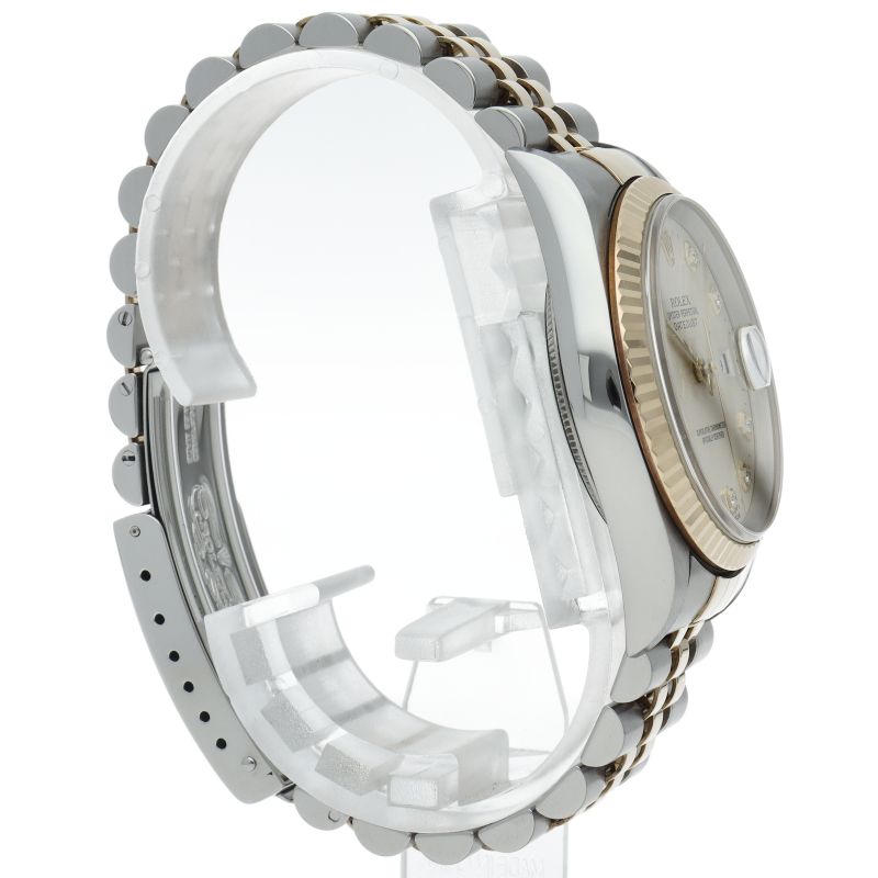 Rolex Datejust Watch Diamond 18k Yellow Gold SS Silver Polished 20 — view 4
