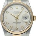 Rolex Datejust Watch Diamond 18k Yellow Gold SS Silver Polished 20