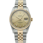 Rolex Datejust Watch Diamond 18k Yellow Gold SS Champagne Color Polished — view 2