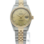 Rolex Datejust Watch Diamond Antique 18k Yellow Gold SS — view 2