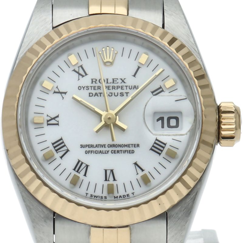 Rolex Datejust Watch Box 18k Yellow Gold SS White Polished