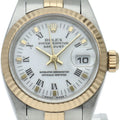Rolex Datejust Watch Box 18k Yellow Gold SS White Polished