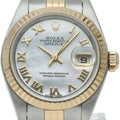 Rolex Datejust Watch Shell 18k Yellow Gold SS White Finish