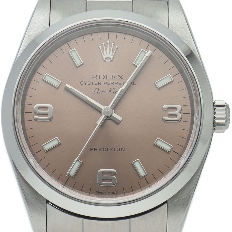 Rolex Air King Box SS Watch Pink Polished