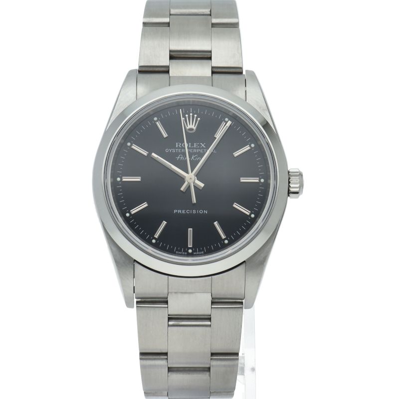 Rolex Air King Box SS Watch Black Polished — view 2