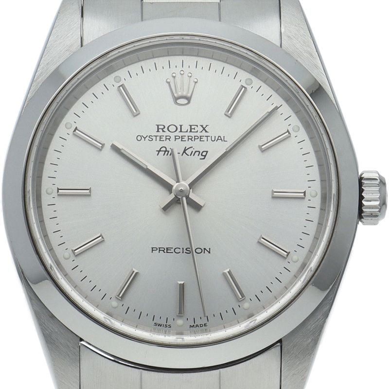 Rolex Air King Box SS Watch Silver Polished