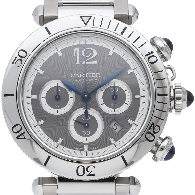 Cartier Pasha de Cartier Watch Chronograph 41 Gray Box SS
