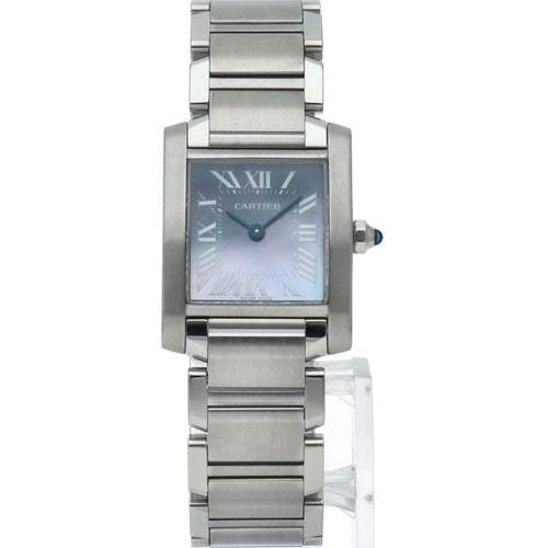 Cartier Tank Francaise SM Watch Blue Shell SS Polished — view 2