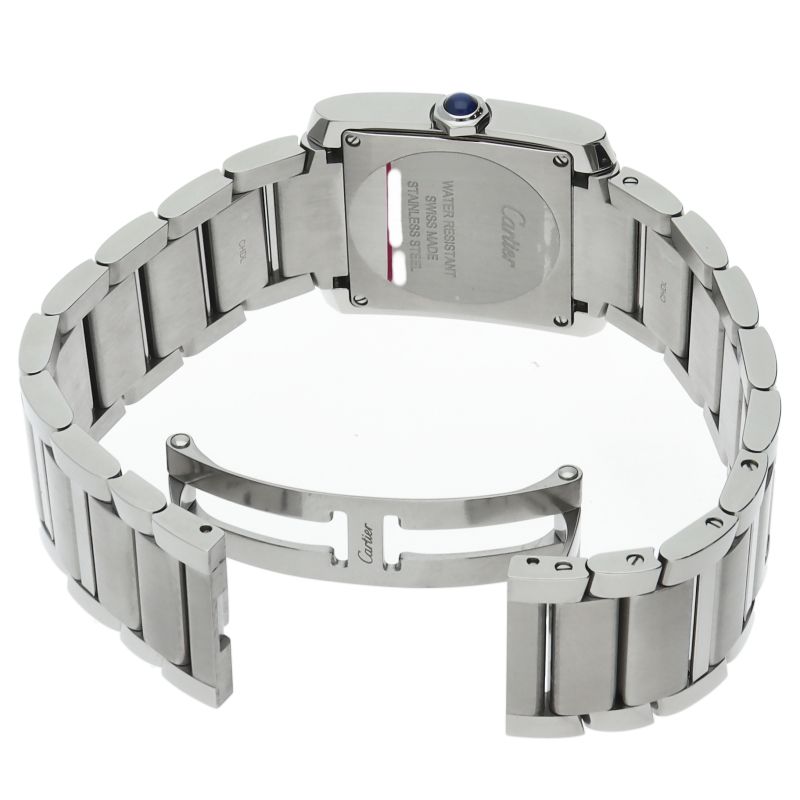 Cartier Tank Francaise MM Watch Diamond Bezel Box SS Silver — view 5
