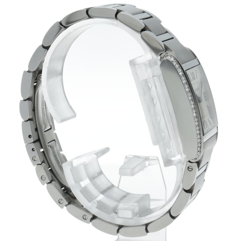 Cartier Tank Francaise MM Watch Diamond Bezel Box SS Silver — view 4