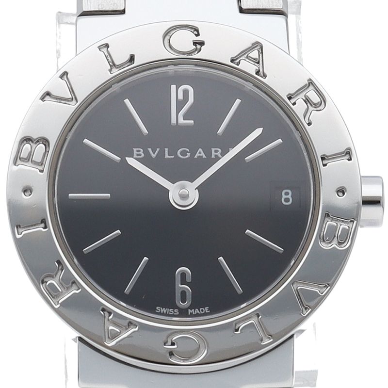 Bvlgari Watch 23 Box SS Black Polished