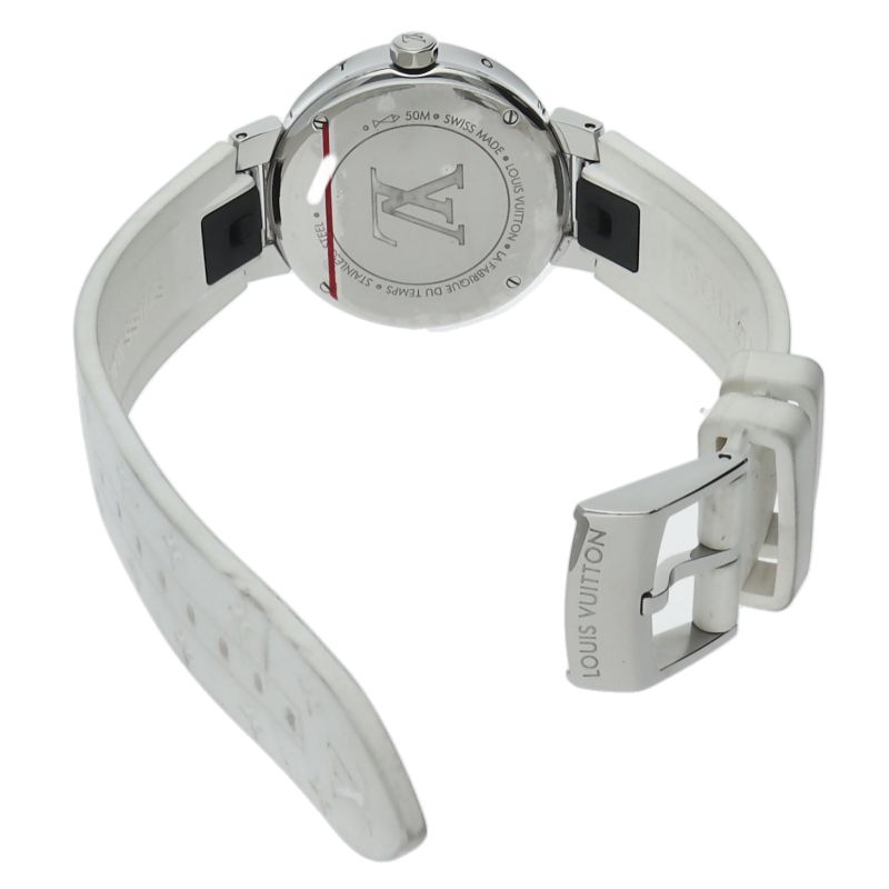 Louis Vuitton Tambour Moon Star Watch Box SS Rubber Silver Polished — view 5