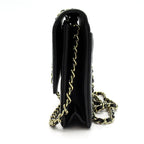 Chanel Quilted Chain Wallet Turnlock Caviar Leather Shoulder Bag Black Beauty — view 2