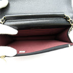 Chanel Quilted Chain Wallet Turnlock Caviar Leather Shoulder Bag Black Beauty — view 6