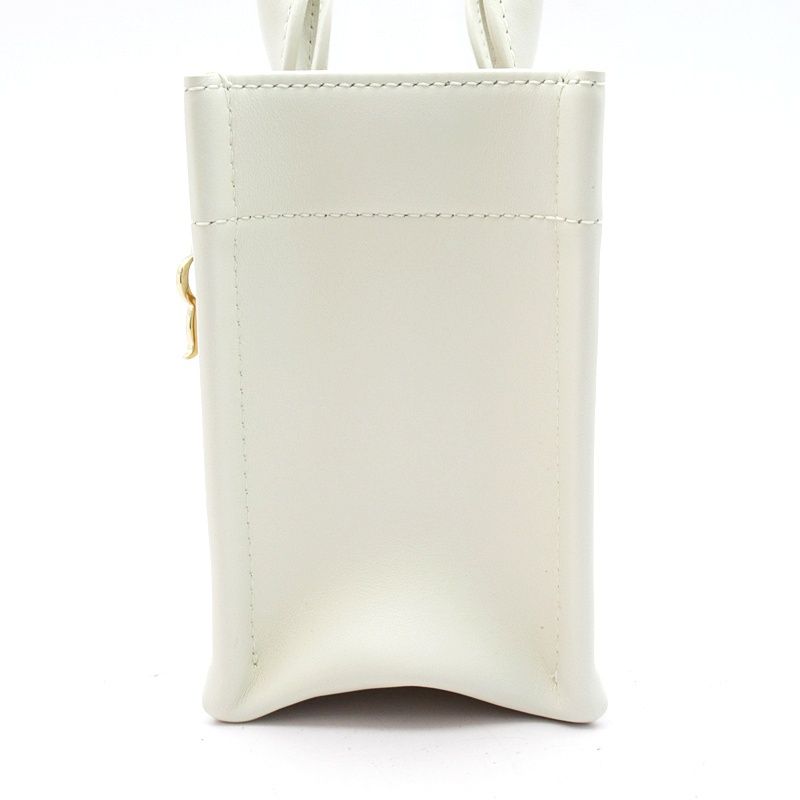 Dior Book Tote Mini Macro Cannage Calfskin Handbag Lattewhite — view 3