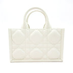 Dior Book Tote Mini Macro Cannage Calfskin Handbag Lattewhite — view 4