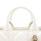Dior Book Tote Mini Macro Cannage Calfskin Handbag Lattewhite — view 2