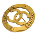 Chanel CC Logo Brooch Brass