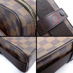Louis Vuitton Shoulder Bag Olaf PM Brown Damier Ebene Canvas Leather Gold — view 8