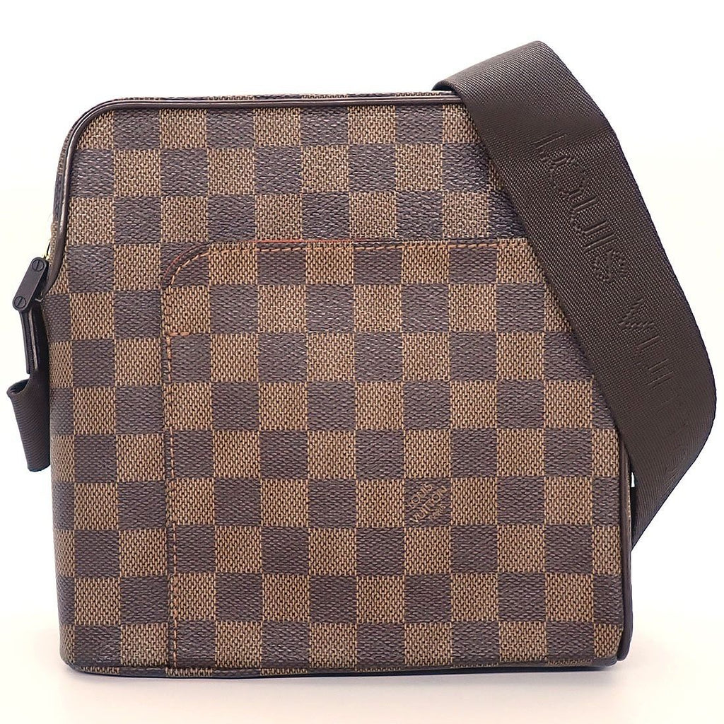 Louis Vuitton Shoulder Bag Olaf PM Brown Damier Ebene Canvas Leather Gold