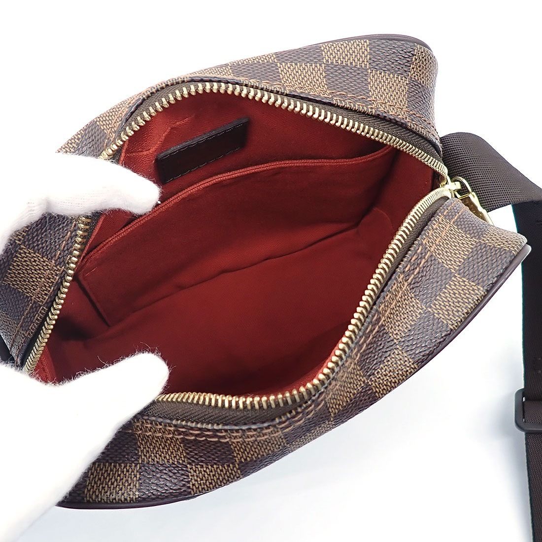 Louis Vuitton Shoulder Bag Olaf PM Brown Damier Ebene Canvas Leather Gold — view 5