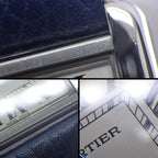 Cartier Watch Tank Solo SM Rectangular Silver Dial SS Blue Leather Quartz Analog — view 8