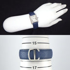 Cartier Watch Tank Solo SM Rectangular Silver Dial SS Blue Leather Quartz Analog — view 9