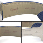 Cartier Watch Tank Solo SM Rectangular Silver Dial SS Blue Leather Quartz Analog — view 5