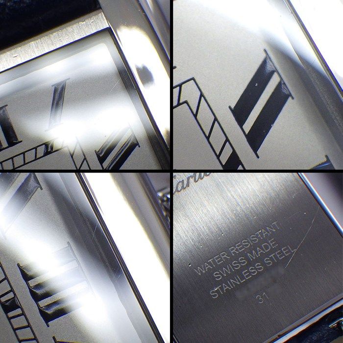 Cartier Watch Tank Solo SM Rectangular Silver Dial SS Blue Leather Quartz Analog — view 6