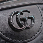 Gucci Shoulder Bag GG Matelasse Black Purple Nylon Leather Silver — view 8