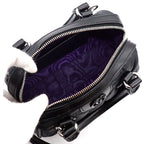 Gucci Shoulder Bag GG Matelasse Black Purple Nylon Leather Silver — view 5