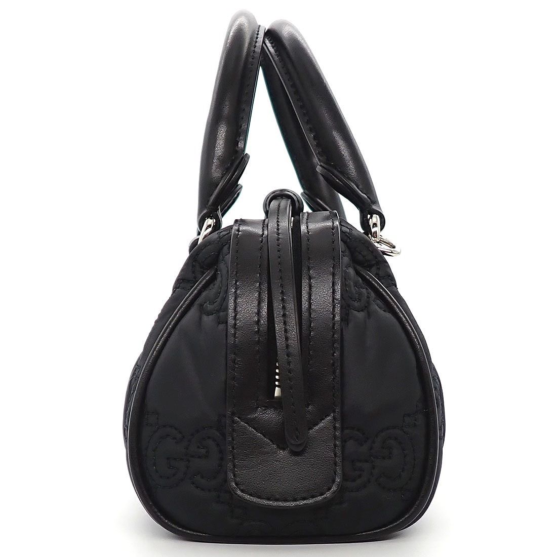 Gucci Shoulder Bag GG Matelasse Black Purple Nylon Leather Silver — view 3