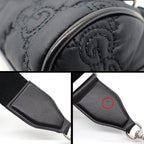 Gucci Shoulder Bag GG Matelasse Black Purple Nylon Leather Silver — view 9