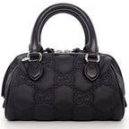 Gucci Shoulder Bag GG Matelasse Black Purple Nylon Leather Silver — view 2